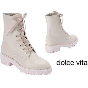Clear by Dolce Vita | Ivory Leather Lottie Boots | Size 6.5